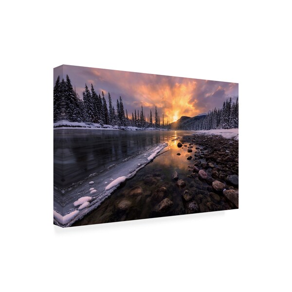 Yun Wang 'Icy Morning On Fire' Canvas Art,30x47
